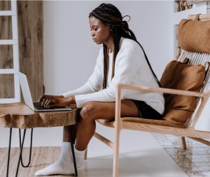 Girl and laptop